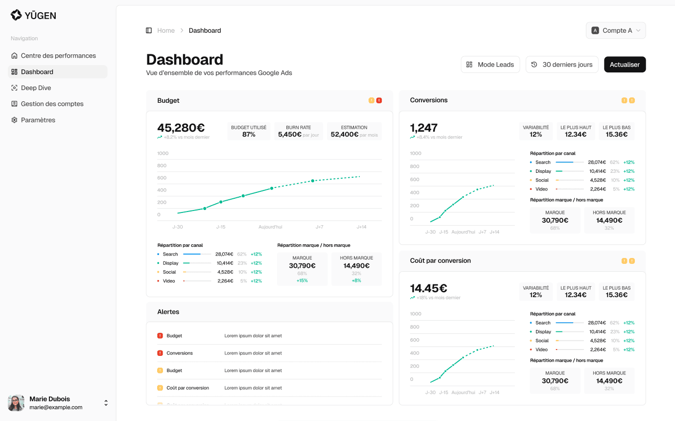 Dashboard Google Ads Preview
